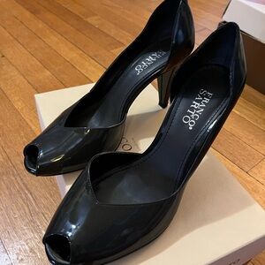 FRANCo sarto black umbre peep toe pumps worn only inside